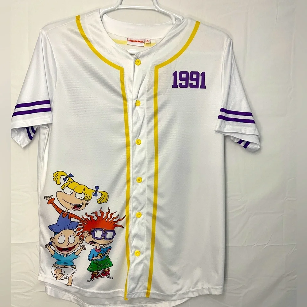 NWT Unisex Nickelodeon Rugrats Born in the 90s White Jersey Medium - Picture 1 of 5